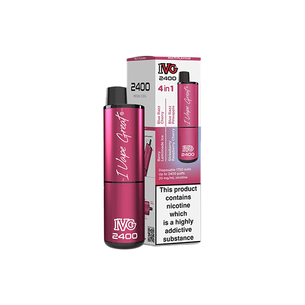 20mg I VG 2400 Disposable Vapes 2400 Puffs - 4 in 1 Multi-Edition - Flavour: Blueberry Edition