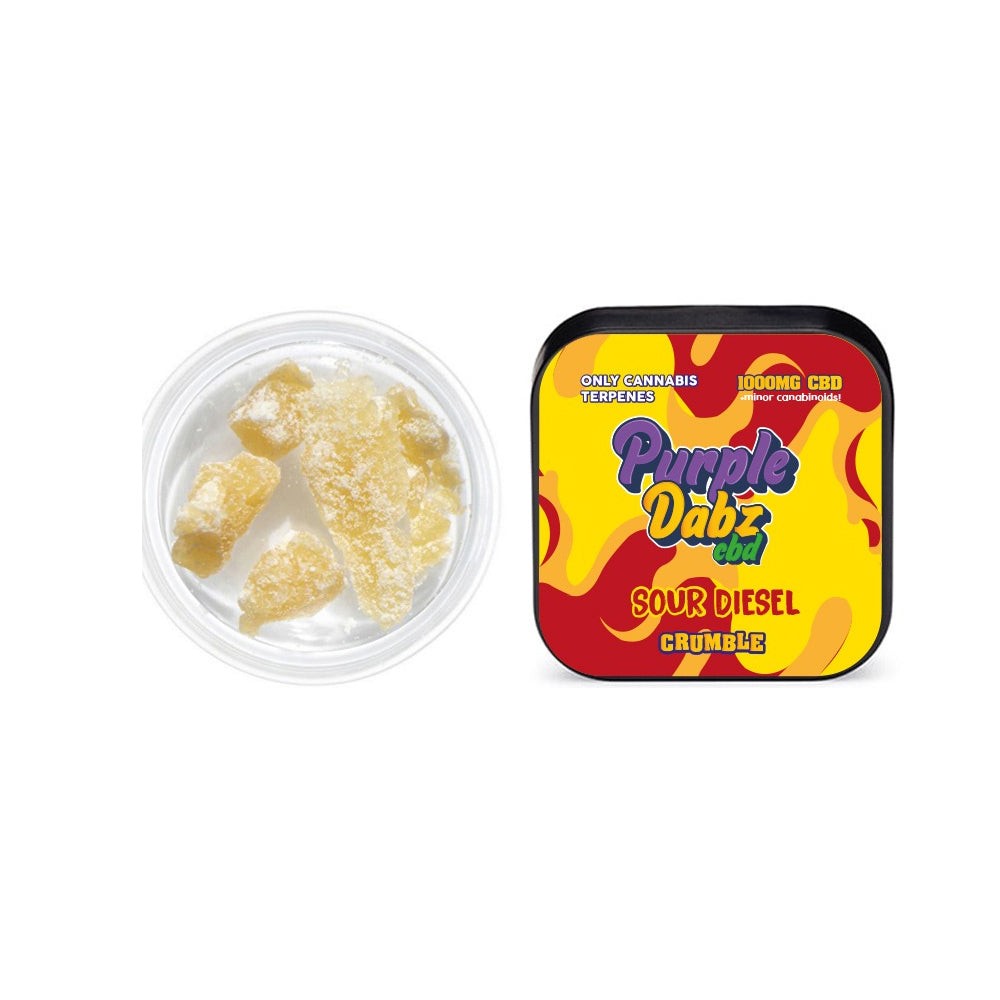 Purple Dabz by Purple Dank 1000mg CBD Crumble - Sour Diesel (BUY 1 GET 1 FREE) - Amount: 0.5g