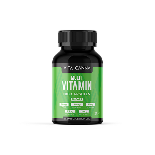 Vita Canna 1000mg Broad Spectrum Functional CBD Vegan Capsules - 50 Caps - Flavour: Focus