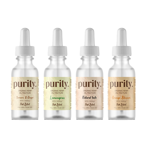 Purity 1500mg Full-Spectrum High Potency CBD Hemp Oil 30ml - Flavour: Turmeric & Ginger