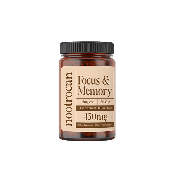 Nootrocan 450mg Full Spectrum CBD Nootropic Capsules - 30 Caps - Flavour: Focus & Memory