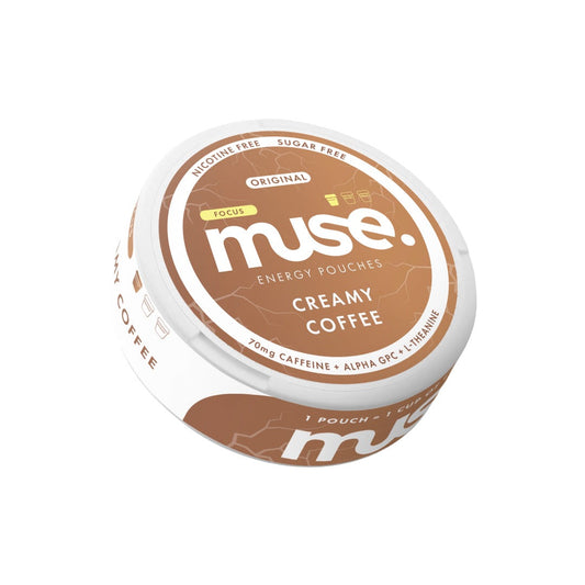 70mg Muse Focus Energy Pouches (UK Made) - 20 Pouches - Flavour: Creamy Coffee