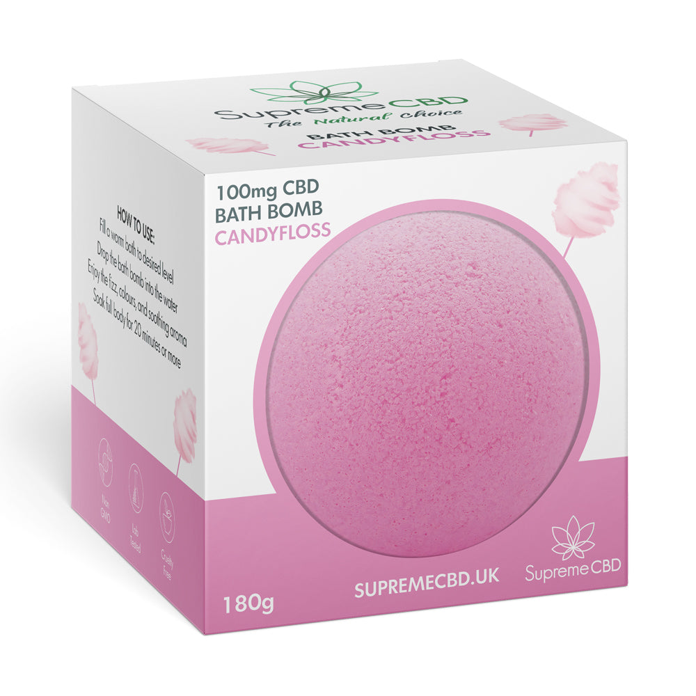 Supreme CBD - CBD Bath Bomb - Candy Floss (100mg)