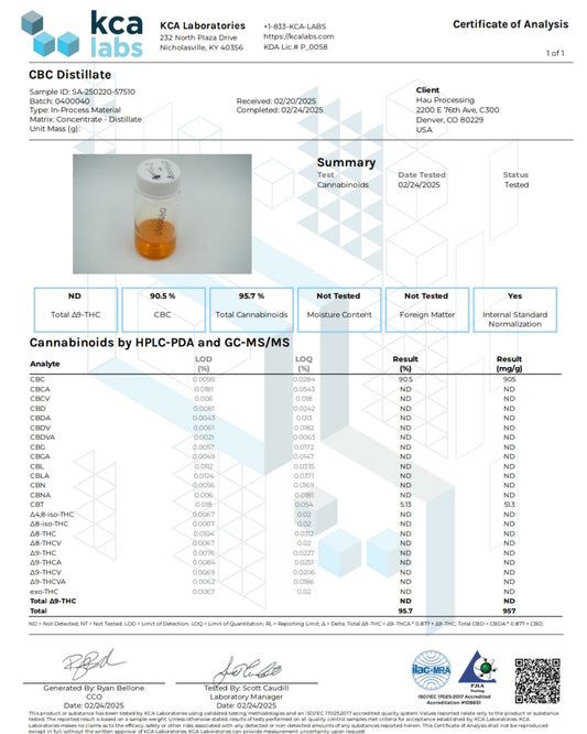 Improved Health CBC (Cannabichromene) Isolate 95.7% – 1ml Glass Syringe | Pure & Potent