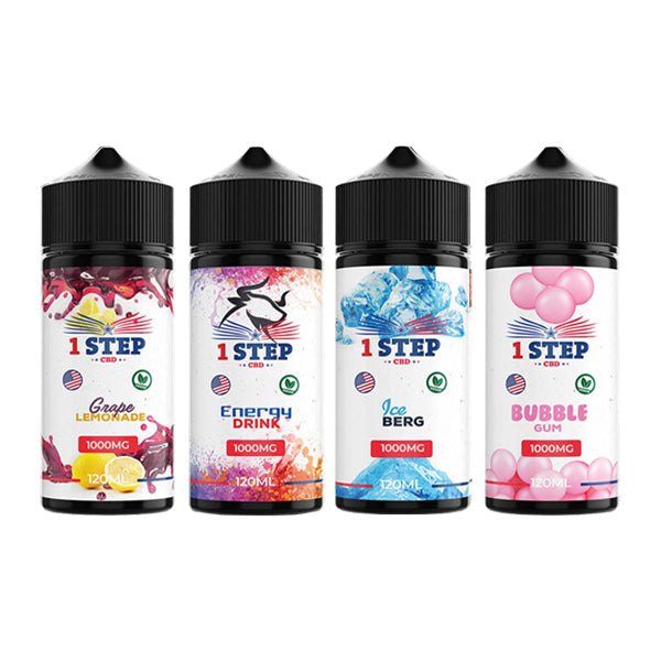 1 Step CBD 1000mg CBD E-liquid 120ml (BUY 1 GET 1 FREE) - Flavour: Ice Berg - SilverbackCBD