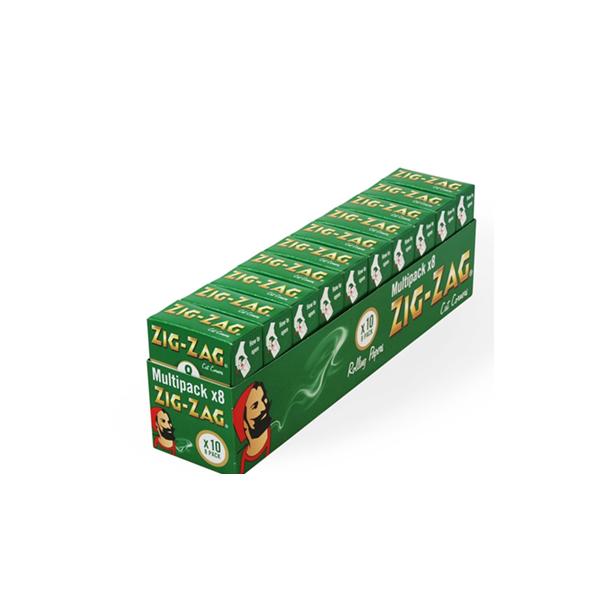 10 Pack x 8 Booklet Zig-Zag Green Regular Rolling Papers - SilverbackCBD