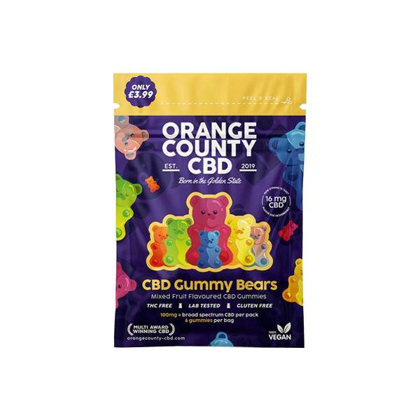 Orange County CBD 100mg Mini CBD Gummy Bears - 6 Pieces - SilverbackCBD