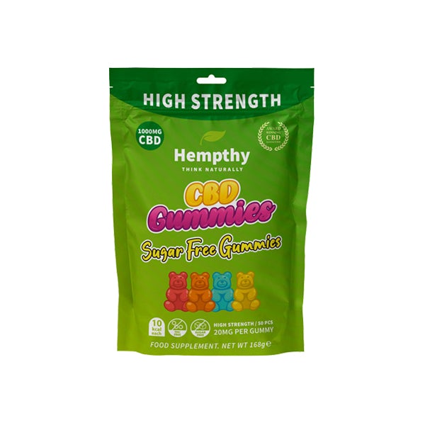Hempthy 1000mg CBD Sugar Free Gummies - 50 Pieces - SilverbackCBD