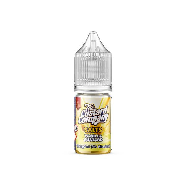10mg The Custard Company Flavoured Nic Salt 10ml (50VG-50PG) - Flavour: Strawberry Custard - SilverbackCBD