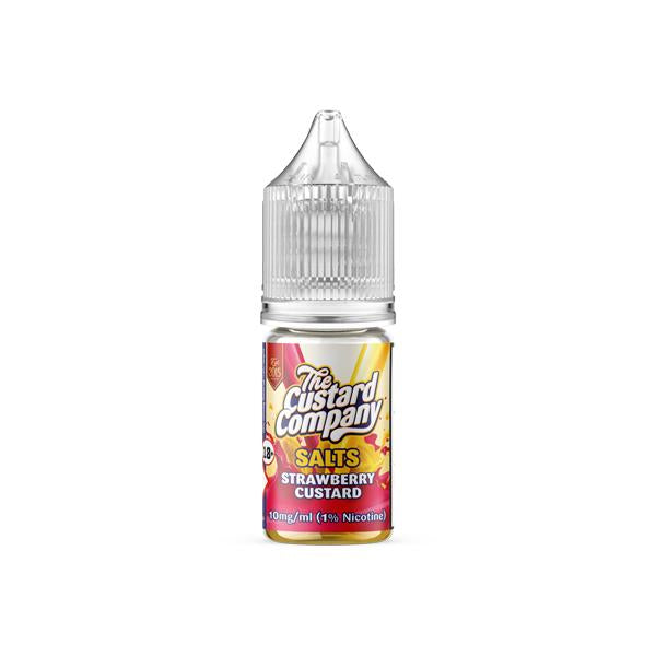 10mg The Custard Company Flavoured Nic Salt 10ml (50VG-50PG) - Flavour: Strawberry Custard - SilverbackCBD