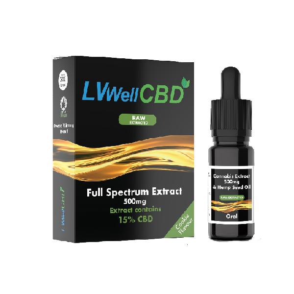 LVWell CBD 500mg 10ml Raw Cannabis Oil - SilverbackCBD