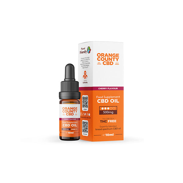 Orange County CBD 500mg Broad Spectrum CBD Oil - 10ml - Flavour: Cherry