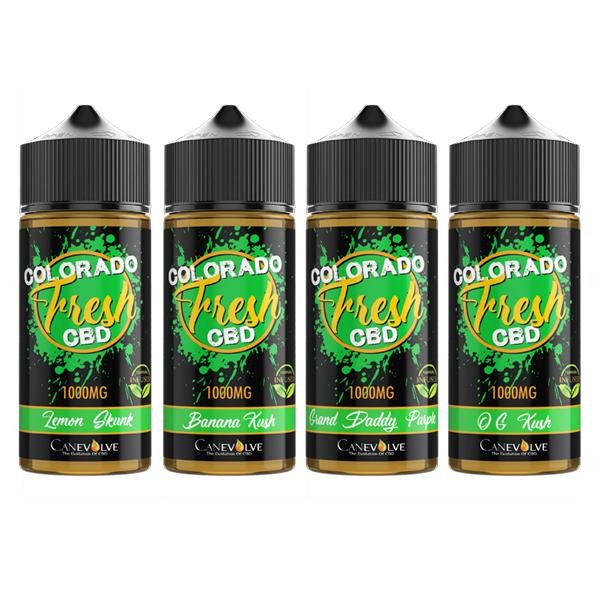 Colorado Fresh 1000mg CBD Vaping Liquid 100ml (50PG-50VG) - Flavour: Lemon Skunk - SilverbackCBD