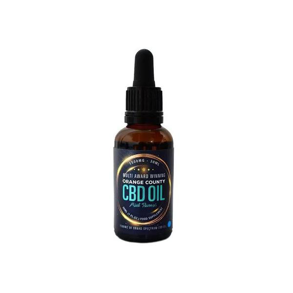 Orange County CBD 1500mg Flavoured Tincture Oil 30ml - Flavour: Mint - SilverbackCBD