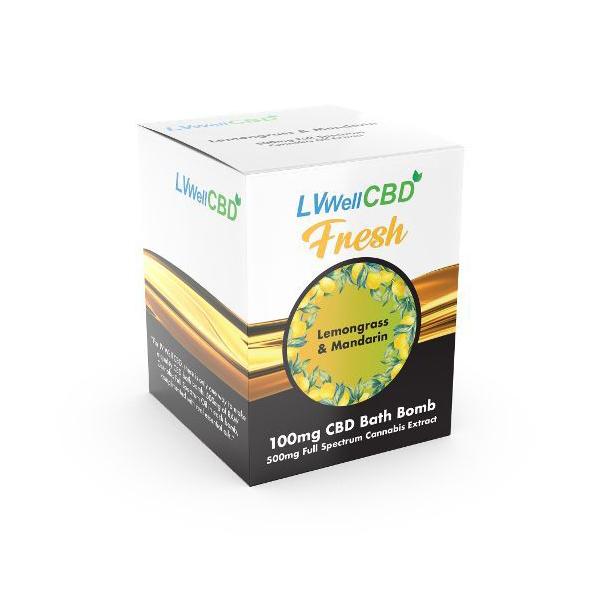 LVWell CBD 500mg CBD Bath Bomb - Lemongrass and Mandarin - Fresh - SilverbackCBD