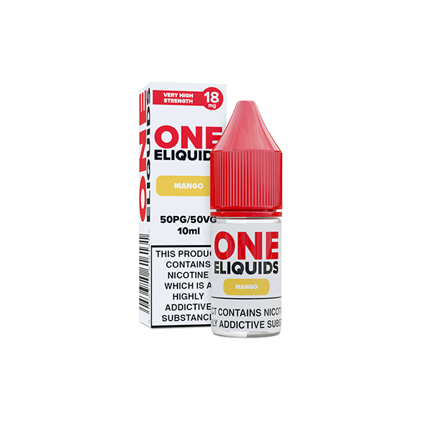 18mg One E-Liquids Flavoured Nic Shot 10ml (50VG/50PG) - Flavour: Mango