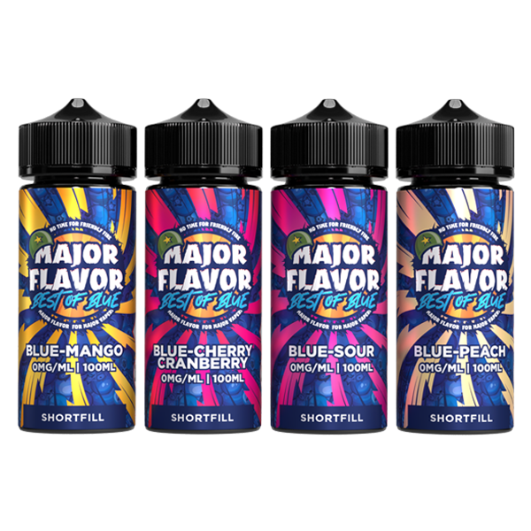 Major Flavour Best Of Blue 100ml Shortfill 0mg (70VG-30PG) - Flavour: Blue Peach
