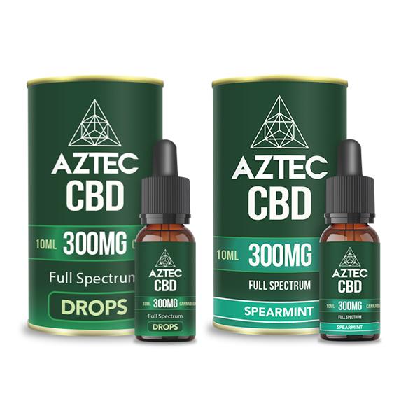 Aztec CBD Full Spectrum Hemp Oil 300mg CBD 10ml - Flavour: Spearmint - SilverbackCBD