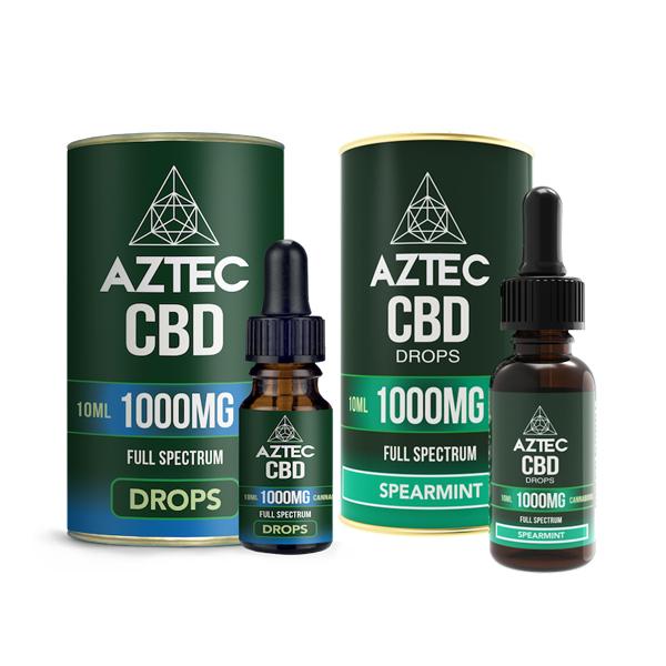 Aztec CBD Full Spectrum Hemp Oil 1000mg CBD 10ml - Flavour: Spearmint - SilverbackCBD