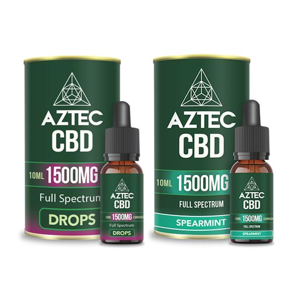 Aztec CBD Full Spectrum Hemp Oil 1500mg CBD 10ml - Flavour: Spearmint - SilverbackCBD