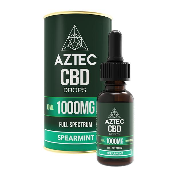 Aztec CBD Full Spectrum Hemp Oil 1000mg CBD 10ml - Flavour: Spearmint - SilverbackCBD