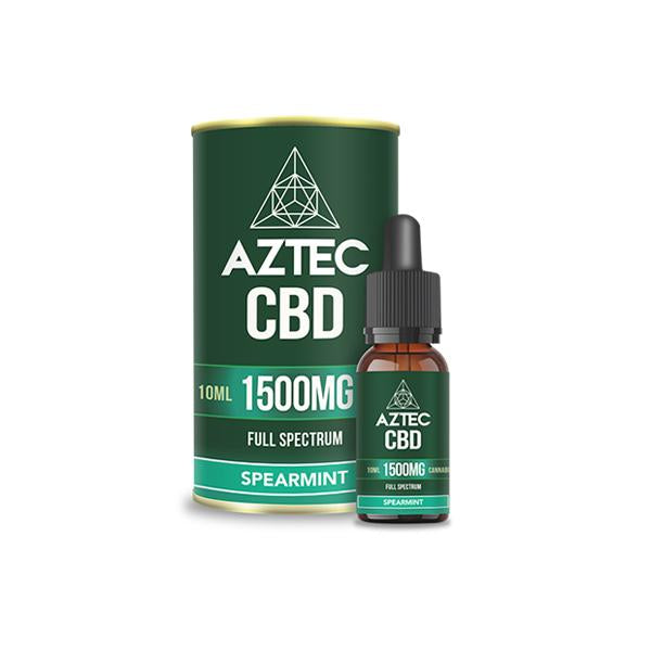 Aztec CBD Full Spectrum Hemp Oil 1500mg CBD 10ml - Flavour: Spearmint - SilverbackCBD