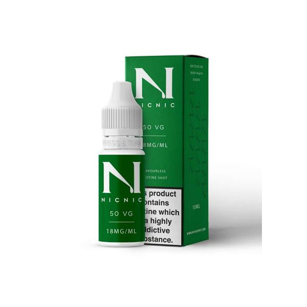 18mg Nic Nic Flavourless Nicotine Shot 10ml 50VG - SilverbackCBD