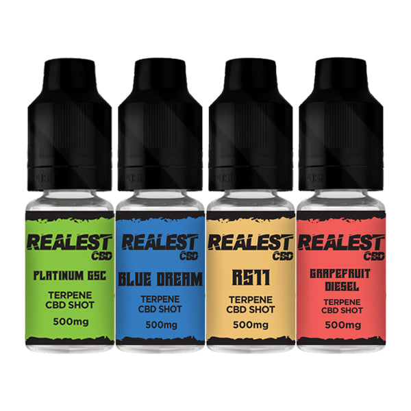 Realest CBD 500mg Terpene Infused CBD Booster Shot 10ml (BUY 1 GET 1 FREE) - Flavour: Platinum GSC - SilverbackCBD