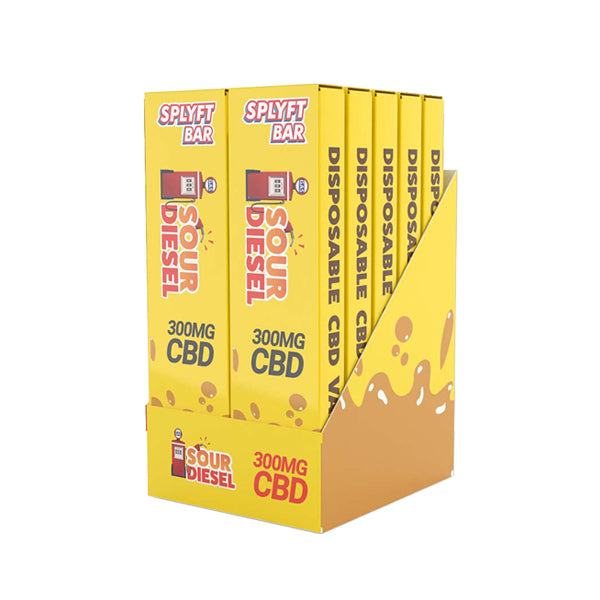 SPLYFT BAR 300mg Full Spectrum CBD Disposable Vape - 12 flavours - Amount: x10 (Display Box) & Flavour: Blackberry Kush