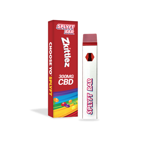 SPLYFT BAR 300mg Full Spectrum CBD Disposable Vape - 12 flavours - Amount: x10 (Display Box) & Flavour: Zkittlez - SilverbackCBD