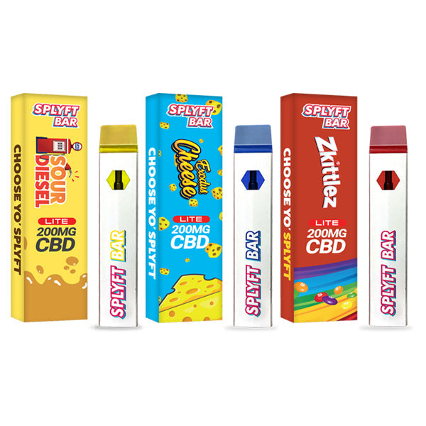 SPLYFT BAR LITE 200mg Full Spectrum CBD Disposable Vape - 12 flavours - Amount: x10 (Display Box) & Flavour: OG Kush