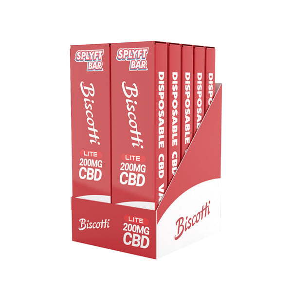 SPLYFT BAR LITE 200mg Full Spectrum CBD Disposable Vape - 12 flavours - Amount: x10 (Display Box) & Flavour: Blackberry Kush