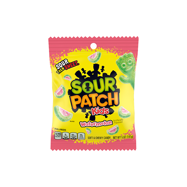 USA Sour Patch Kids Watermelon Share Bag - 141g - Quantity: Box of 12