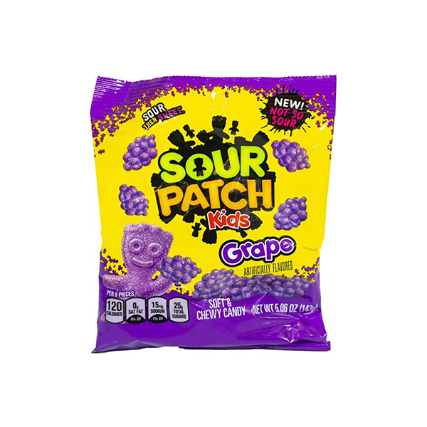 USA Sour Patch Kids Grape Share Bag - 141g - Quantity: Box of 12