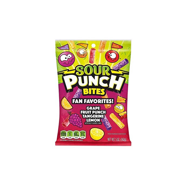 USA Sour Punch Bites Fan Favourites Share Bags - 142g - Quantity: Single Packet