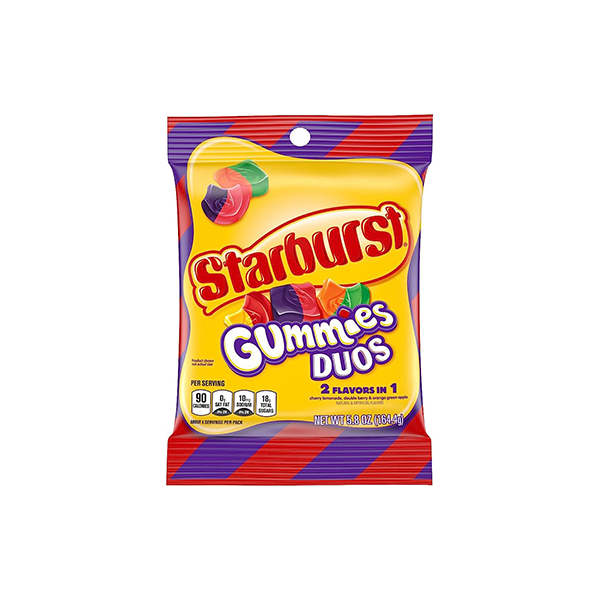 USA Starburst Gummy Duos Share Bag - 164g - Quantity: Box of 12