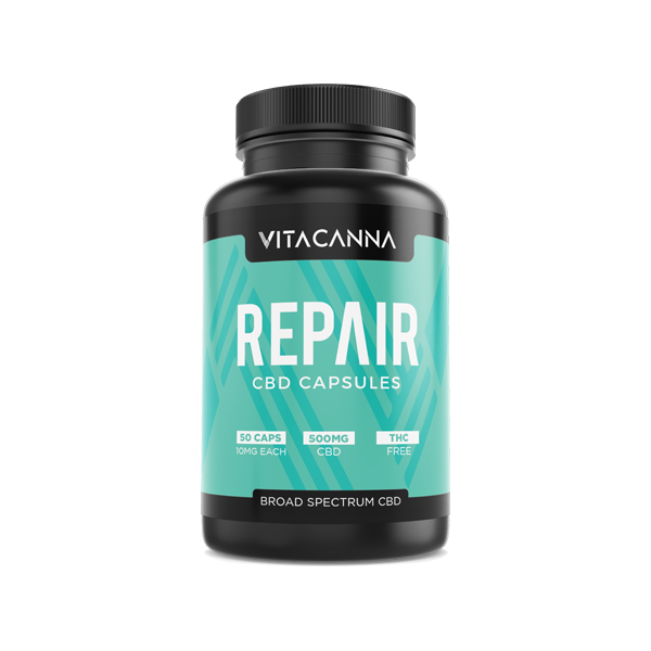 Vitacanna 500mg Broad Spectrum CBD Vegan Capsules - 50 Caps - Flavour: Repair