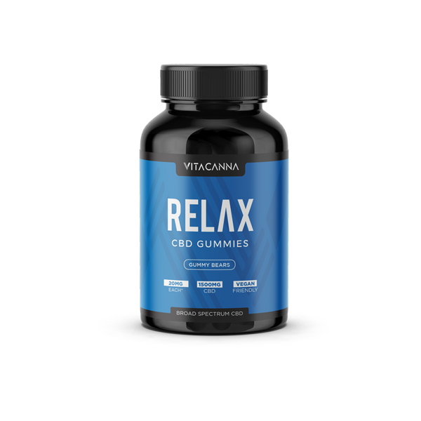 Vitacanna Broad Spectrum 1500mg CBD Vegan Gummy Bears - Flavour: Relax
