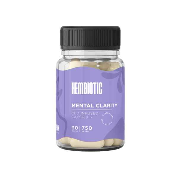 Hembiotic 750mg CBD Capsules - 30 Caps - Flavour: Stress Relief