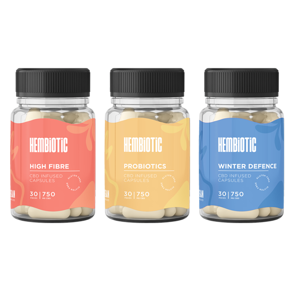 Hembiotic 750mg CBD Capsules - 30 Caps - Flavour: Superfood