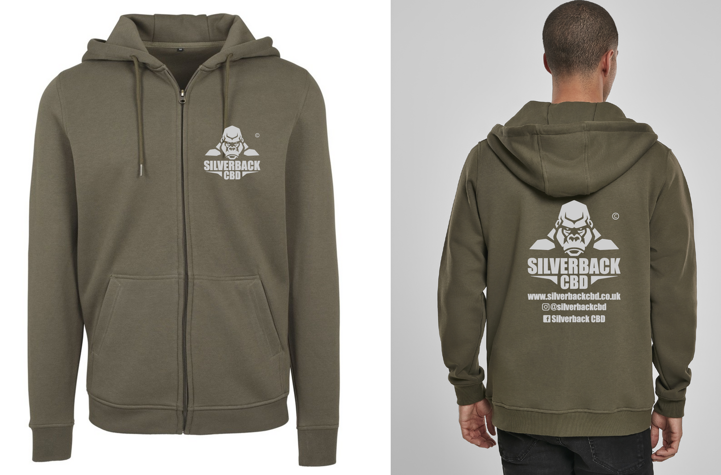 Silverback CBD Apparel Zipped Hoodie - SilverbackCBD