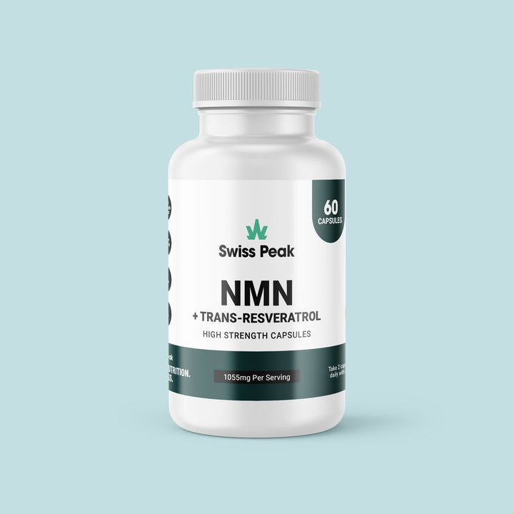 Swiss Peak Nicotinamide Capsules with Trans-Resveratrol Vitamin B3 Supplement for Cellular Energy & Metabolism Support