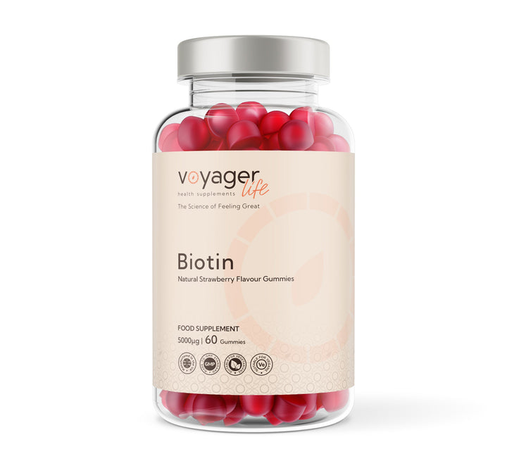 Biotin 5000ug - 60 Natural Strawberry Flavour Gummies