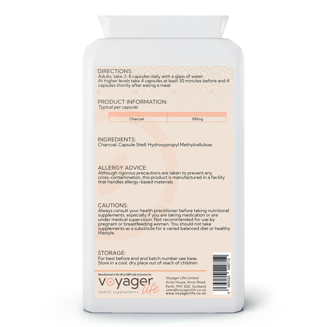 Activated Charcoal 300mg 120 Capsules