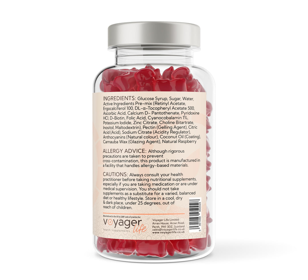 Hair Skin & Nails Complex - 150 Natural Raspberry Flavour Gummies