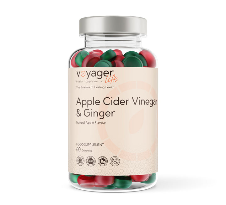 Apple Cider Vinegar & Ginger - 60 Natural Apple Flavour Gummies.
