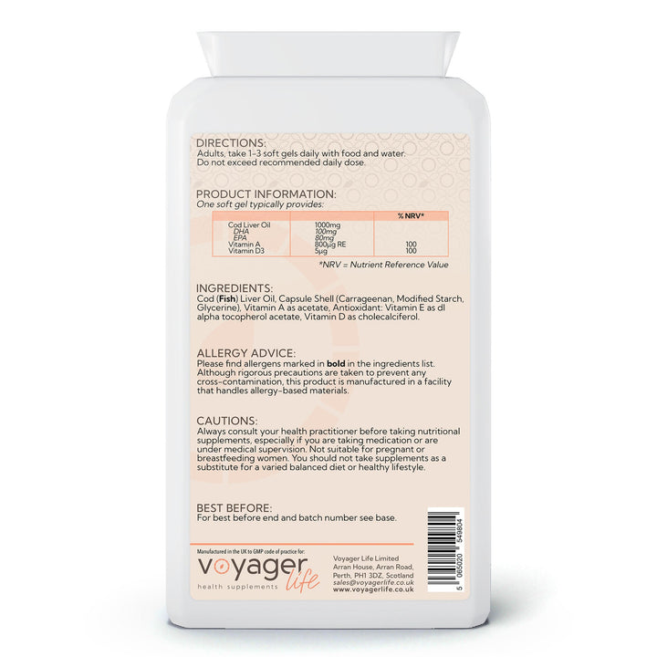 Cod Liver Oil 1000mg 90 Soft Gel Capsules