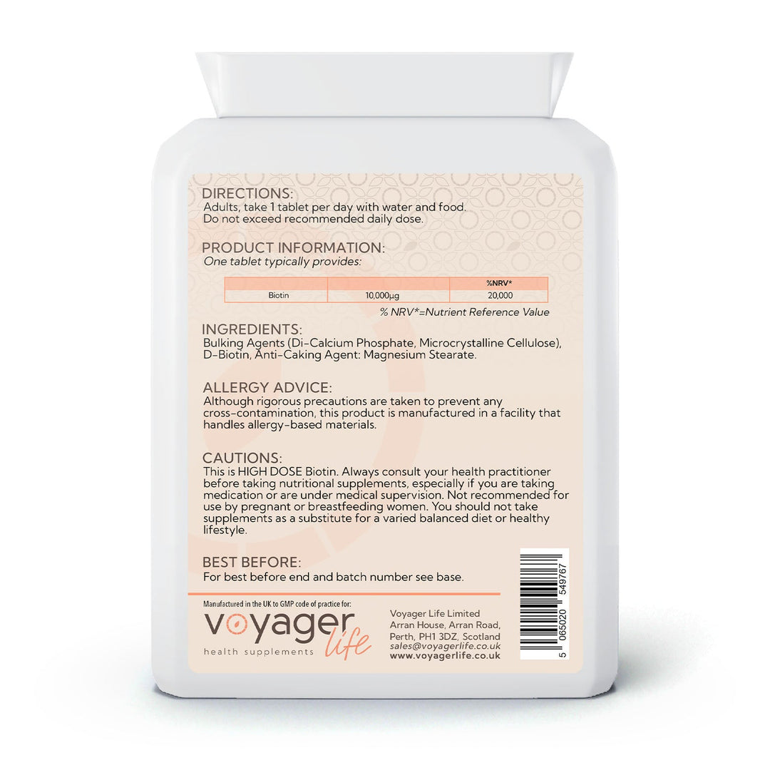 Biotin 10000µg 120 Tablets