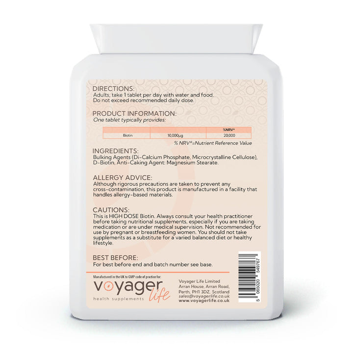 Biotin 10000µg 120 Tablets