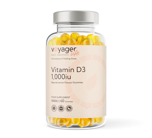 Vitamin D3 1000iu - 60 Natural Lemon Flavour Gummies